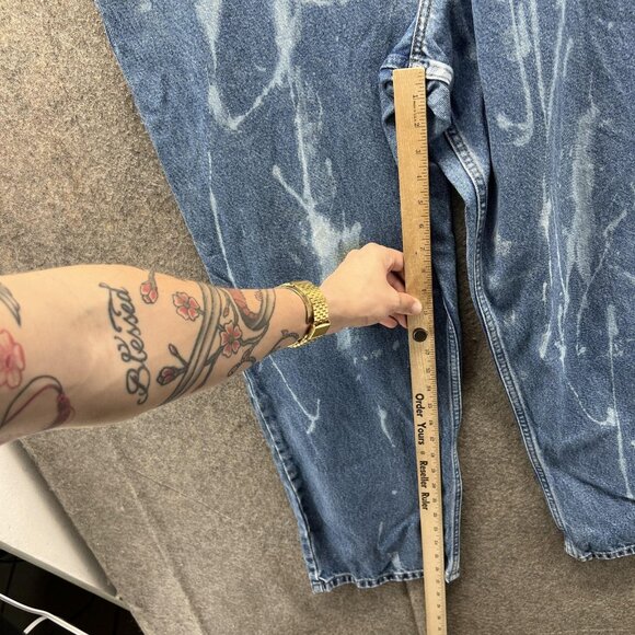 LL Bean Jeans Mens 40x30 Blue Comfort Waist Relaxed Baggy Paint Stain Workwear - Picture 3 of 10